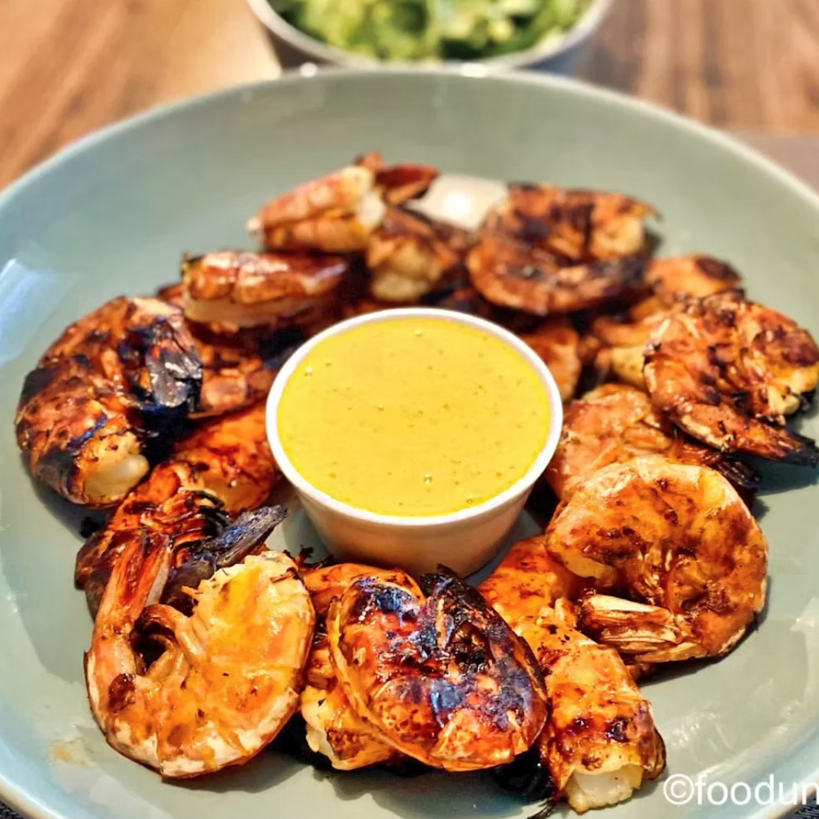 Grilled red prawns with orange aioli